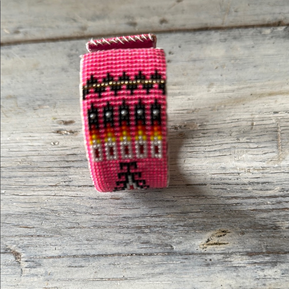 Pink Beaded Bracelet Navajo Made - Picture 3 of 3